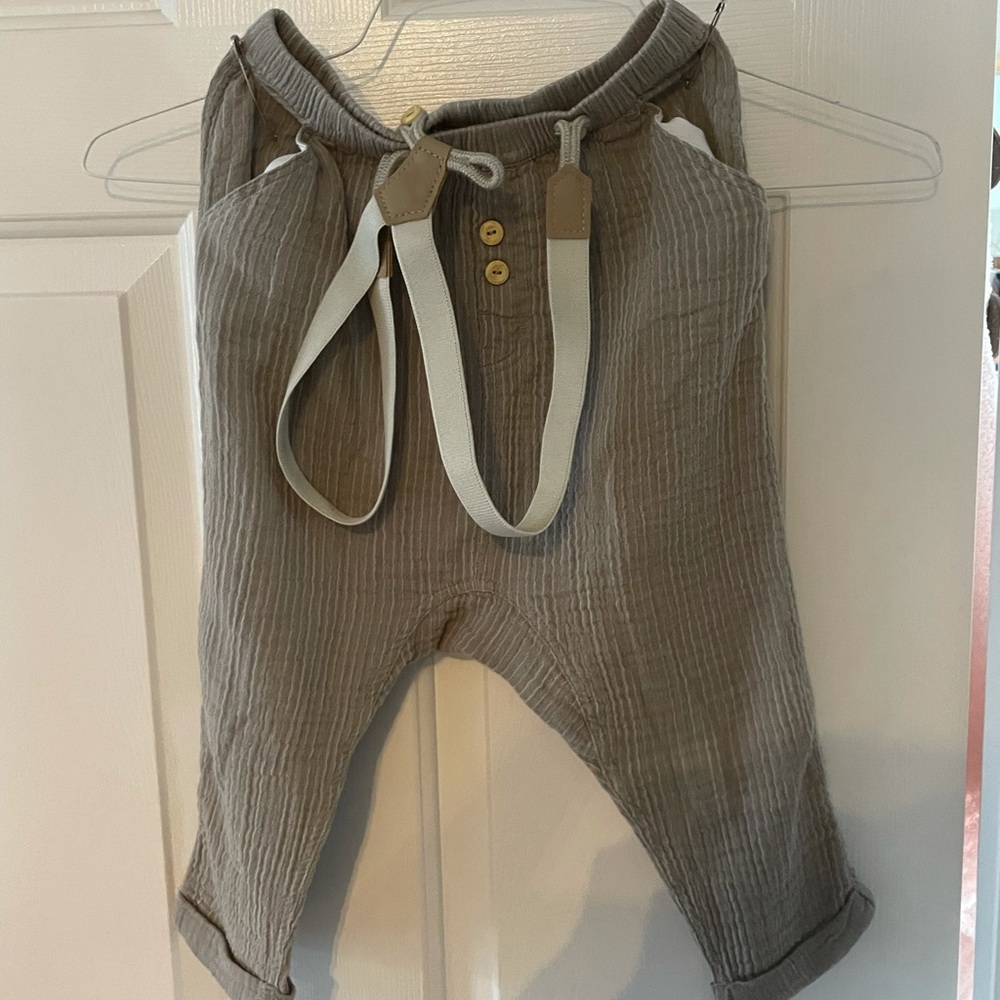 H&M Linen Suspender Pants